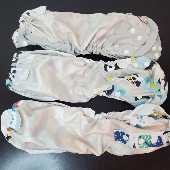 Cloth Diaper LOT 5 OS Pocket Diapers Mixed Brands Fixer Lot Relaxed Elastics - Picture 10 of 12